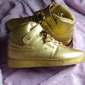 Fila gold high top shoes